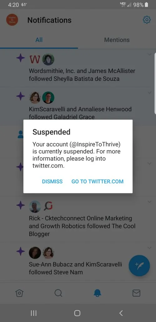 Twitter Suspension