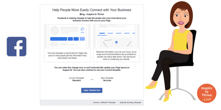 change facebook page template 2024