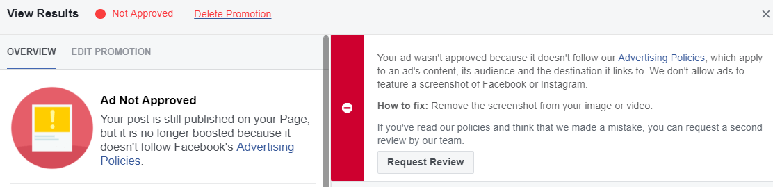 how to quickly get your Facebook boost approved and not rejected