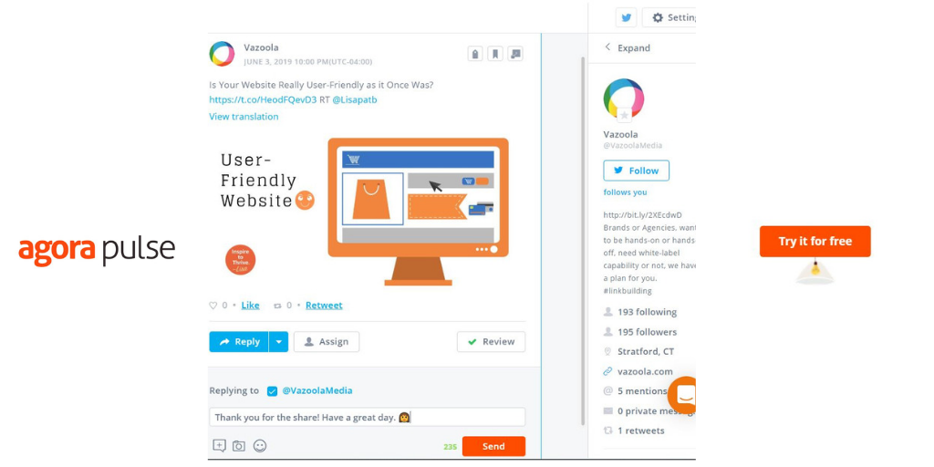 agorapulse integrations with this social media management tool