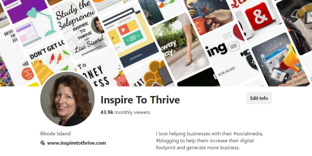 pinterest profile inspire to thrive