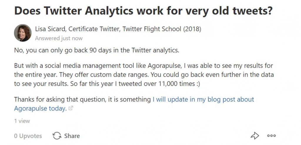 Agorapulse Twitter reports