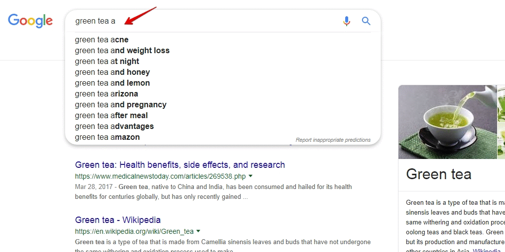 Google suggest keyword