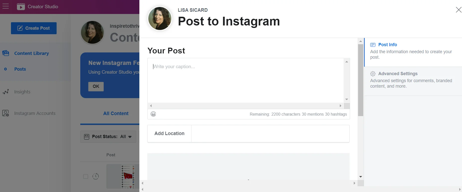 post to Instagram