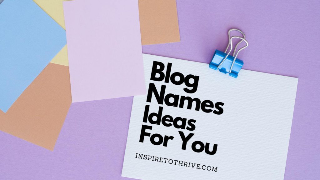 blog names ideas