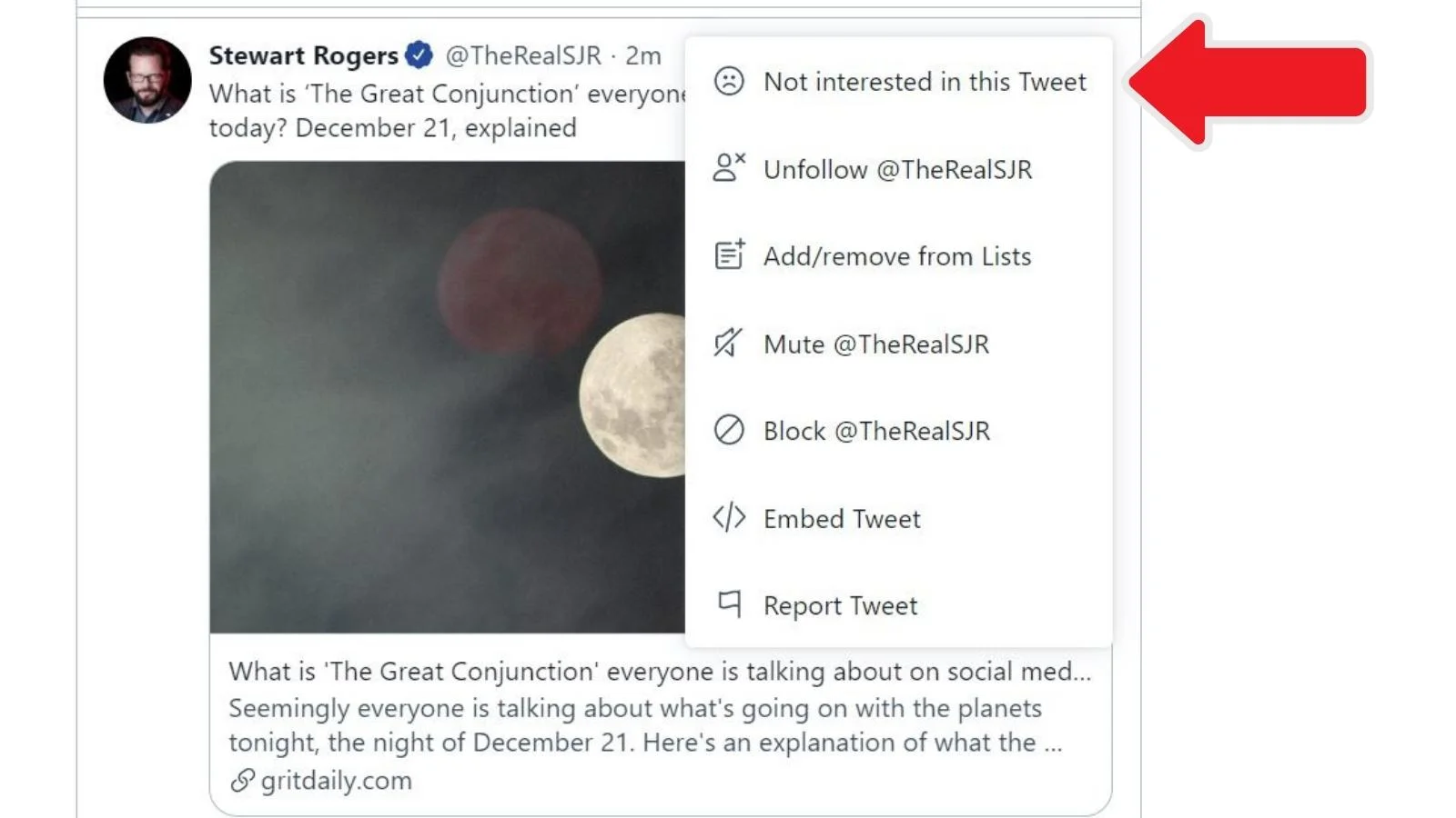 I don't like this tweet