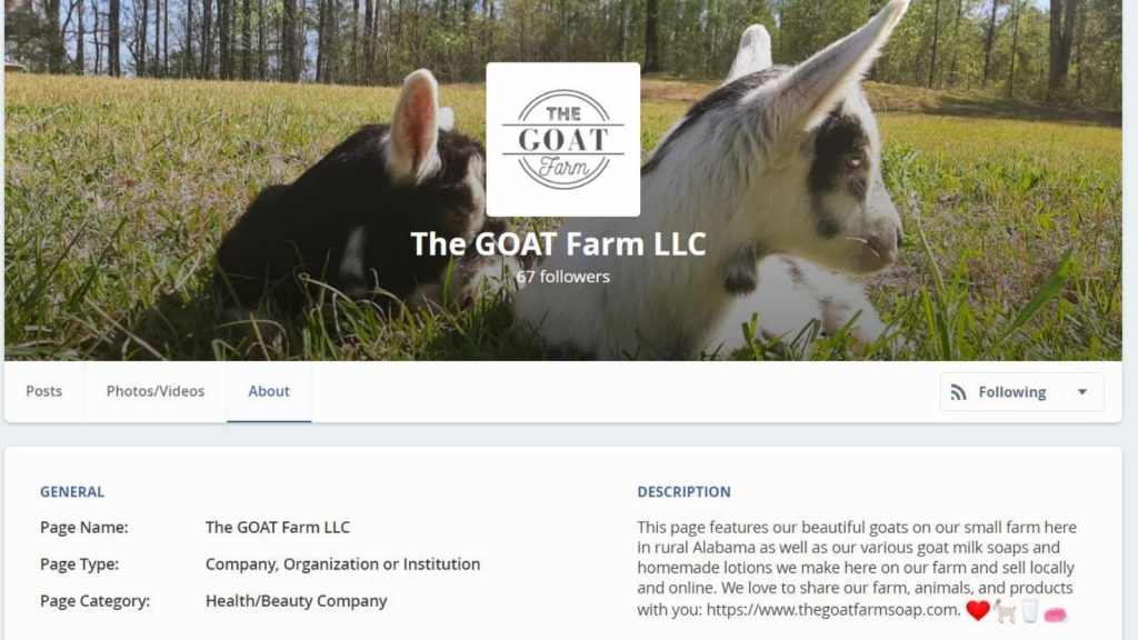 the goat farm page on mewe