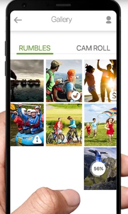 What is the Rumble camera in the Rumble video app?