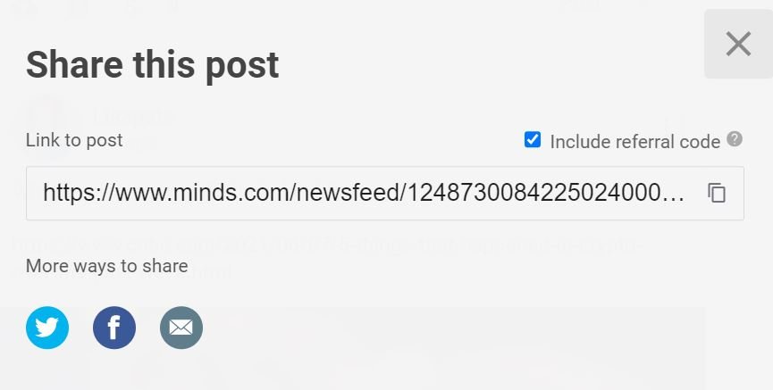 how to share from Minds social media to Twitter or Facebook