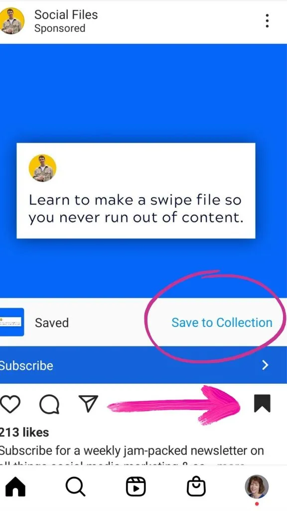 how to use collections and IG saves