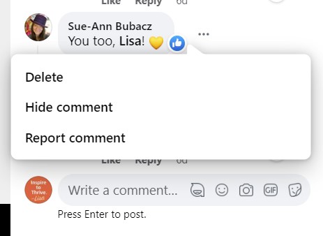 How to hide Facebook comment