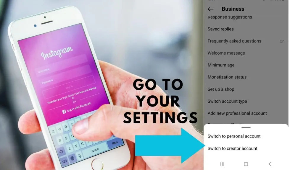 how to switch to professional Instagram account