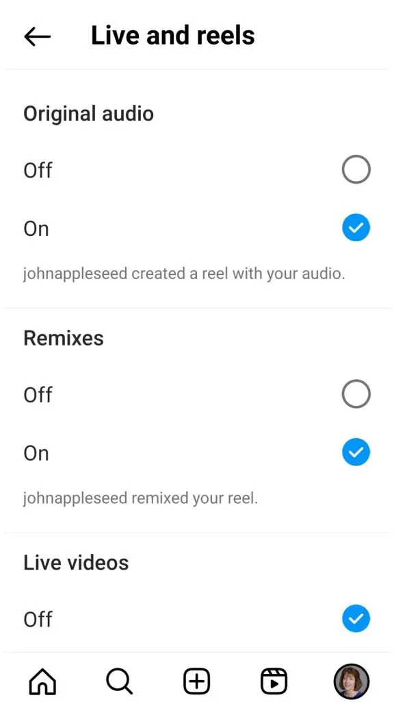 audio on Instagram reels turned on