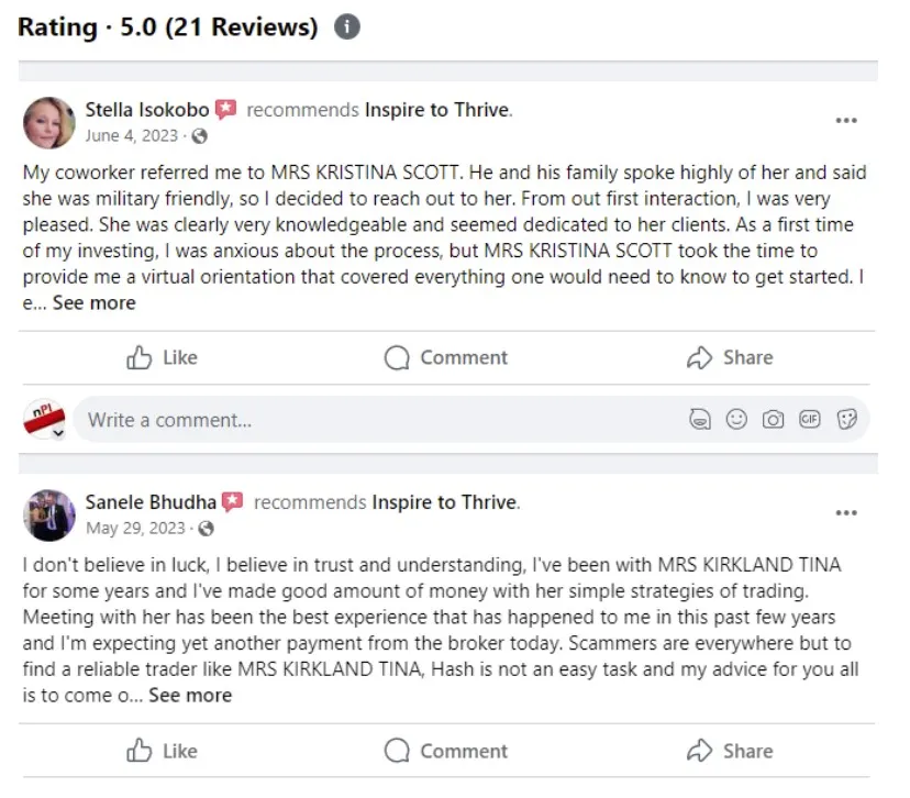 example of FB review