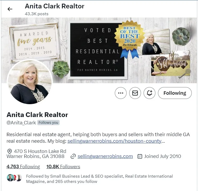 anita real estate agents who get twitter right