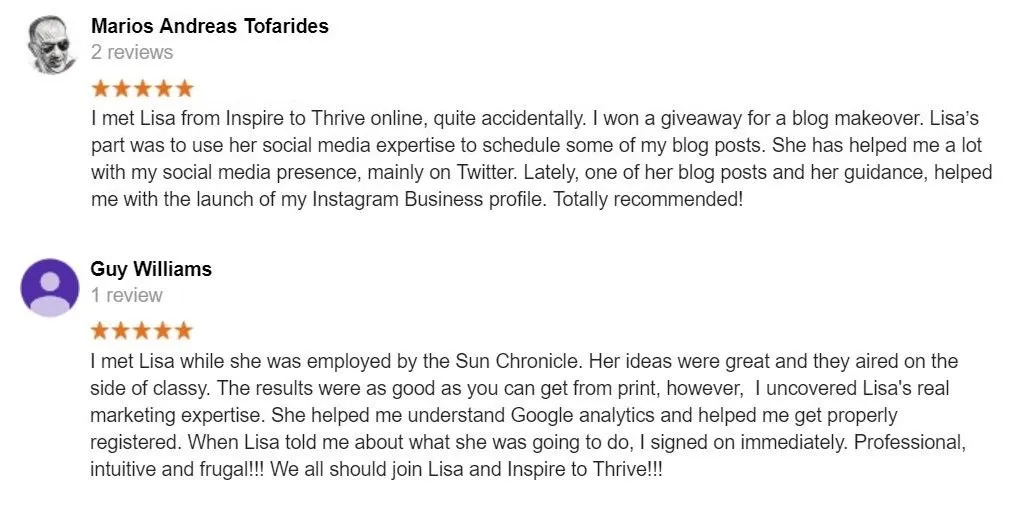 more testimonials of Inspire To Thrive